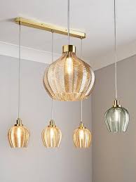 82h x 60w x 19d. Reign Herringbone Glass 3 Light Diner Bar Light Champagne Littlewoods Com