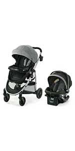 Amazon Com Graco Modes Pramette Travel System Includes Baby Stroller With True Bassinet Mode Reversible Seat One Hand Fold Extra Storage Child Tray And Snugride 35 Infant Car Seat Ellington Everything Else