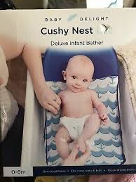 Baby delight® beside me™ wink bassinet and bedside sleeper. Baby Delight Cushy Nest Lite Deluxe Infant Bather Bathing Tub Blue Pink Ebay