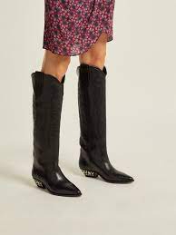 Dinzi Western Leather Knee High Boots Isabel Marant Matchesfashion Com Us Boots Women Wear Feminine Shoes