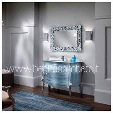 Mobile Bagno Barocco Bombato Lusso Nero Perlato Cristallo Fuso Argento Mobile Bagno Bagno Mobile