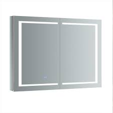 If you are looking for a modern 48 inch medicine cabinet, then this mirror should be on the top of your list. Fresca Spazio 48 In W X 36 In H Recessed Or Surface Mount Medicine Cabinet With Led Lighting And Mirror Defogger Fmc024836 The Home Depot