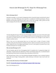 Despite the convenience of instant messaging, sms still plays an important role for automated alerts and messaging people with older phones. Calameo Online Media Whatsapp How To Get Whatsapp For Pc Steps For Whatsapp Free Download