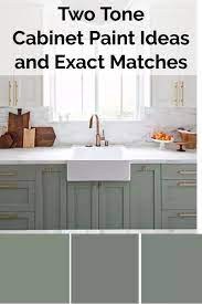 Two Color Kitchen Cabinets Ideas And Exact Paint Color Matches Painted Kitchen Cabinets Colors Kitchen Cabinets Color Combination Kitchen Cabinet Colors