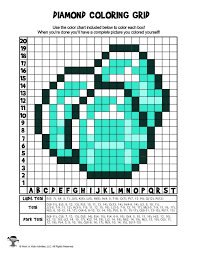 Diamonds Minecraft Mystery Pictures Coloring Grid Answer Key Woo Jr Kids Activities In 2020 Pixel Art Grid Minecraft Pixel Art Pixel Art