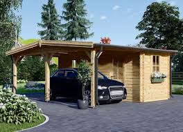 Als bausatz geliefert, lässt sich auch ein doppel carport mit etwas handwerklichem geschick und dem nötigen werkzeug leicht montieren. Carport Aus Holz Fur 1 Auto Mit Schuppen 44 Mm 5x6 M Premium Gartenhaus