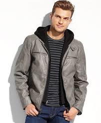 Guess Coats Faux Leather Hooded Moto Jacket Coats Jackets Men Macy S Jackets Moto Jacket Mens Jackets