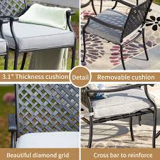 Modern outdoor dining chairs at 2modern. 4 Pcs Grey Patiofestival Outdoor Dining Chairs Set Of 4 Patio Dining Chairs Steel Outdoor Furniture Set Dining Chairs With 3 1 Thick Cushion For Kitchen Garden Backyard Patio Furniture Accessories Patio Furniture Sets Vit Edu Au