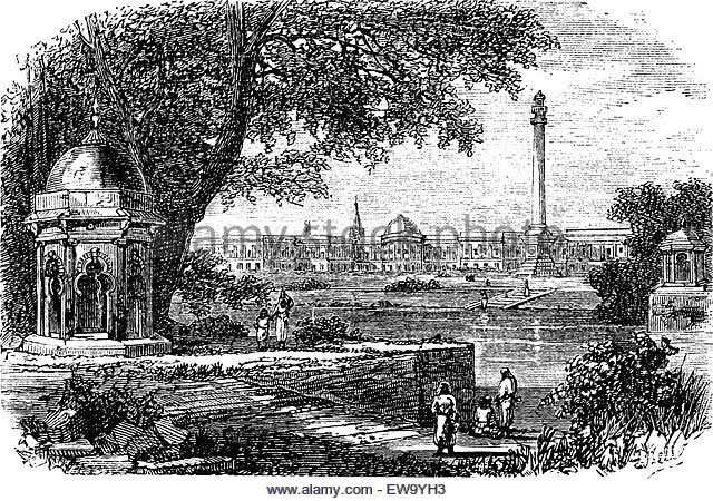 government-house-ochterlony-monument-calcutta-india-old-engraved-illustration-ew9yh3 – PURONOKOLKATA