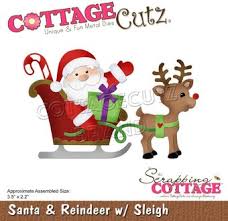 The casual christmas collection of holiday décor, tableware and textiles create a joyous setting for special seasonal celebrations. Cottagecutz Santa And Reindeer With Sleigh Christmas Craft Die Sc Cc 668 123stitch