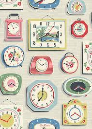 Clocks Our Seasonal Theme For Aw14 Was Time Graphically Captured Here In Our Lively Novelty Clocks Print Cath Kidston Novelty Print Prints Novelty Clocks