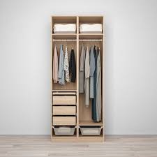 Pax Reinsvoll Wardrobe Combination White Stained Oak Effect Grey Green 100x60x236 Cm Ikea Ikea Pax Ikea Wardrobe Ikea