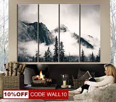 Mountains Canvas Black And White Mountains Wall Art Large Etsy Mountain Wall Art Photo Wall Decor Large Wall Art