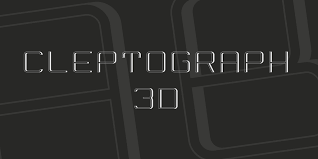 New Free Font Cleptograph 3d By Out Of Step Font Company Free For Commercial Use Typewriter Art Poster Display 3d Font