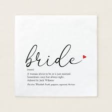 Chic Bride Definition Bridal Shower Script Fun Napkins Zazzle Com In 2020 Wedding Napkins Bridal Shower Bridal Shower Presents