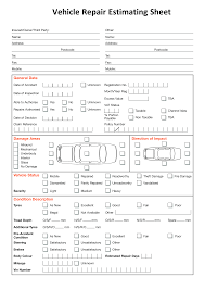 Vehicle Repair Estimating Sheet How To Make A Quick Estimate Of Damage To A Car For Insurance Or Repair Services Download This Auto Repair Repair Templates