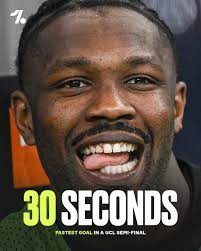 Marcus Thuram just scored the fastest goal in Champions League semi-final  history 🤯