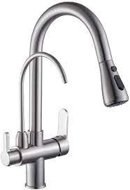 Please take into consideration there may be a delay in your delivery, we advise all customers not to book any contractors until full receipt of all items. Wanfan Kitchen Sink Faucet With Pull Down Sprayer 2 Handle 3 In 1 Water Filter Purifier Faucets Brushed Nickel 0195sn Amazon Com