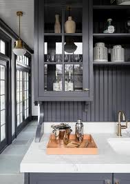 These days most beadboard comes in long. Black Butlers Pantry Cabinets With Black Beadboard Trim Cottage Kitchen