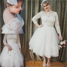 Category Wedding Dresses Tea Length Long Sleeve Wedding Dress Short Wedding Dress Long Sleeve Short Dress