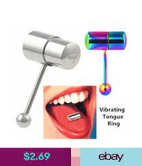 surgical steel vibrating tongue ring bar stud body piercing barbell 2 battery ebay bar studs tongue rings body piercing