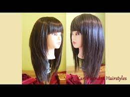 Long Layered Bob Haircut With Bangs Long Length Layers Haircut Tutorial Modern Sha Bob Haircut With Bangs Layered Haircuts With Bangs Long Layered Haircuts