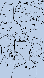 Kitty Crowd Keely Reyes Cat Pattern Wallpaper Simple Cat Drawing Cats Illustration