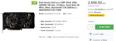 In a blog post, nvidia said that is. Nvidia Cmp 30hx Crypto Mining Processor Goes On Sale Videocardz Com