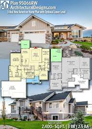 Plan 95066rw 3 Bed New American Home Plan With Optional Lower Level Craftsman House Plans House Plans House Exterior