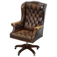 Browse through our wide selection of brands, like ebern designs and. Vintage Wade Chesterfield Captains Wingback Office Chair Hand Dyed Brown Leather At 1stdibs
