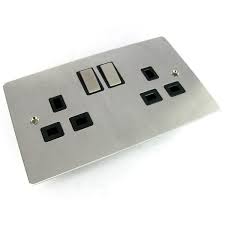 The dimensions are of course different from the us ones. Buy Oversized Brushed Double Gang Power Socket Wall Plate