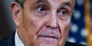 Rudy giuliani, 76, was snapped with a trickle of dark dye running down both his cheeks after thursday's press conference about alleged electoral fraud at the republican national committee headquarters in washington dc. Twitter Reactions To Rudy Giuliani S Hair Dye Running At A Press Conference