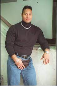 Dwayne Johnson Aka The Rock 90s A Black Turtleneck Gold Chain And A Fannypack To Boot The Rock Dwayne Johnson Rock Johnson Dwayne The Rock
