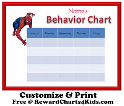 spiderman free printable behavior chart behaviour chart