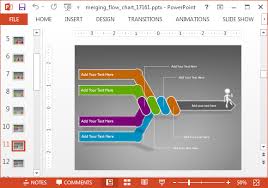 Merging Arrows Animated Flowchart Powerpoint Template