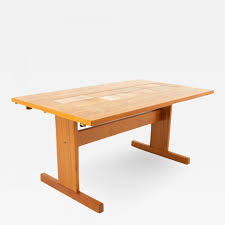 We can supply the inlay coffee table as per customer's requirement on material, color, design, drawing and pictures. Mid Century Modern Teak Dining Table With Tile Inlay