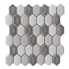 Ceramic mosaics offer an extremely wide choice of looks for a moderate over the previous 10 years the pool tile company has developed the largest range of ceramic mosaic pool tiles in australia. Helongated Hex Grey Ceramic Mosaic Tile Western Distributors
