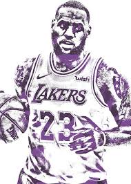 Coloring pages lebron james lakers printable for kids sheets free. Lebron James Los Angeles Lakers Pixel Art 200 Greeting Card For Sale By Joe Hamilton
