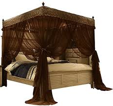 Bed canopy with fluorescent stars glow in dark for baby, kids, girls or adults, anti mosquito as mosquito net use to cover the baby crib, kid bed. Amazon Com Nattey 4 Corners Post Canopy Bed Curtain For Girls Adults 4 Openings Bed Canopies Bedroom Decoration Accessories Queen Coffee Home Kitchen