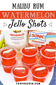 Add malibu watermelon and top with soda water. Malibu Watermelon Rum Jello Shots Trop Rockin