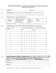 During an fba, the team gathers information and uses it to make a plan to help with behavior. Efficient Functional Behavior Assessment Checklist Printables Template For Pre 12th Grade Assessment Checklist Template For Teachers Worksheets Addition Worksheets For Grade 1 Decomposing Numbers First Grade Worksheets Ice Cream Worksheet Preschool Suku