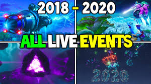 Live events often bring the fortnite community together; All Fortnite Live Events From 2018 To 2020 Chapter 1 Season 3 Chapter 2 Storyline Events Youtube