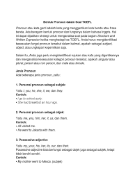 We did not find results for: Bentuk Pronoun Dalam Soal Toefl Pronoun Linguistic Morphology