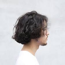 ミディボブ ランダムパーマ メンズヘアスタイル 髪型 hair me up メンズ ヘアスタイル メンズロングヘアスタイル 髪型