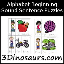 It is a sore puzzle to a stranger in a … 3 Dinosaurs Alphabet Sentence Puzzles