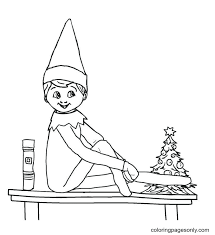 Elf On Shelf Coloring Pages Happy Elf On The Shelf Coloring Pages Elf Coloring Pages Coloring Pages For Kids And Adults