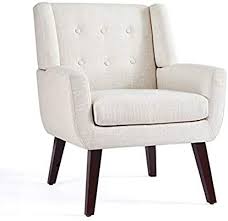 Amazon Com Huimo Accent Chair Upholstered Button Tufted Armchair Linen Fabric Sofa Chairs For Bedr In 2021 Fabric Sofa Comfy Reading Chair Living Room Chairs Modern