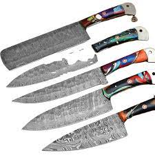 Forged steel offers the widest selection of hand crafted blades and we ship worldwide from master smiths across the globe. Custom Handmade Hand Forged Damascus Steel 5 Pcs Hunting Chef Knife Set Buy Handmade Damascus Steel Chef Knife Set Kitchen 5 Pcs Chef Knife Set Hand Forged Blade Damascus Steel Kitchen Chef Set Knife