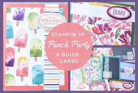 Sketch with color & contour bundle. Stampin Up Punch Party Set 8 Quick Card Ideas