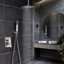 The bronze color is so attractive. Ceiling Shower System Brushed Nickel With High Pressure